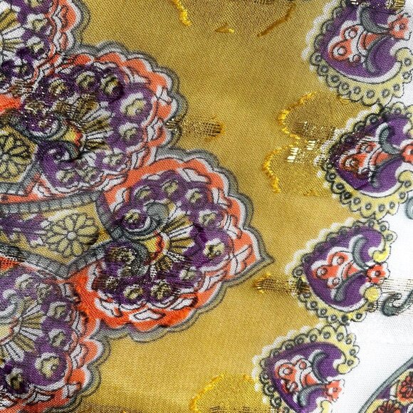 Anthropologie Maxi Halter Neck Dress Large Womens Yellow Gold Chiffon Belted - Picture 5 of 12